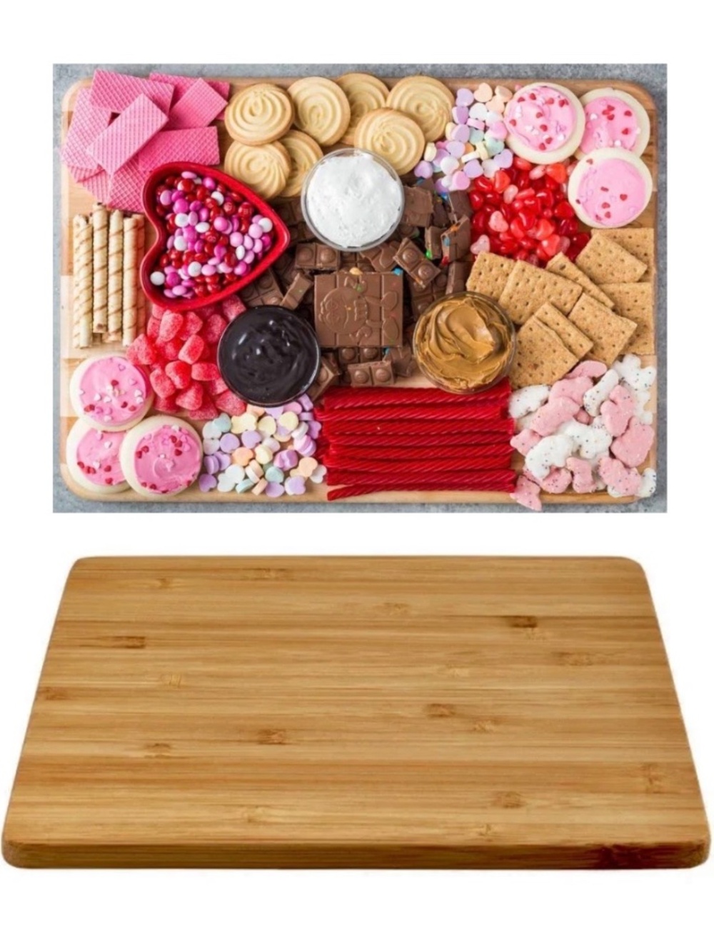 Mini Dessert & Sweets Bamboo Serving Board Valentine's Day sweets platter 8.75x6